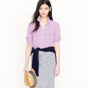 Pink gingham j.crew button down